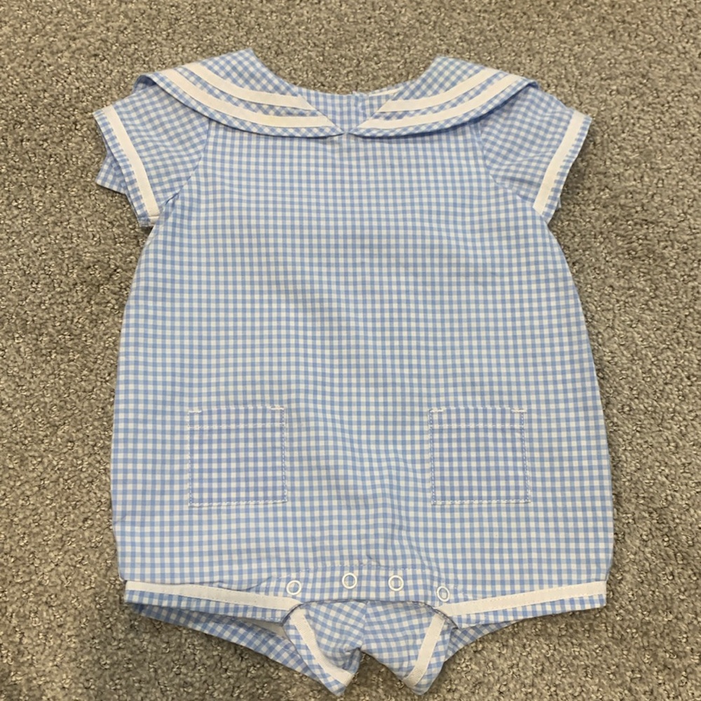 Janie and Jack Boys Gingham one piece 0-3months